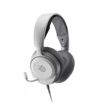Ausinės STEELSERIES Arctis Nova 1 laidinės 3,5 mm, binauralinės, baltos, 1,2 m laidas, nuimamas, boom mikrofonas