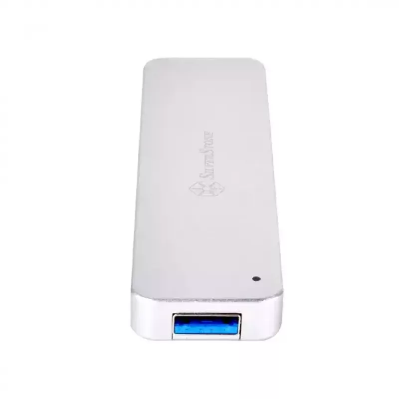 SSD korpusas Silverstone MS09, M.2 SATA, USB 3.2 Gen 2, aliuminis, sidabrinis