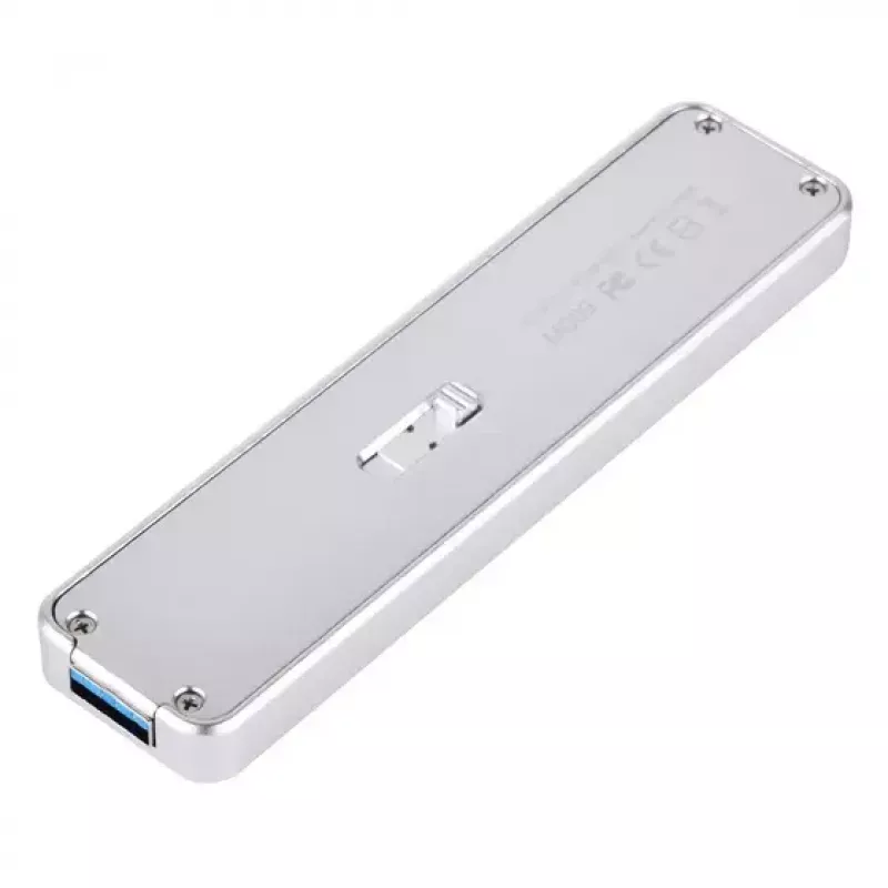 SSD korpusas Silverstone MS09, M.2 SATA, USB 3.2 Gen 2, aliuminis, sidabrinis