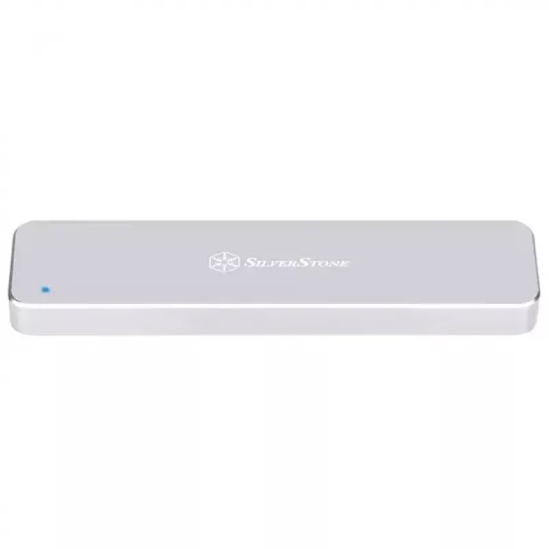 SSD korpusas Silverstone MS09, M.2 SATA, USB 3.2 Gen 2, aliuminis, sidabrinis