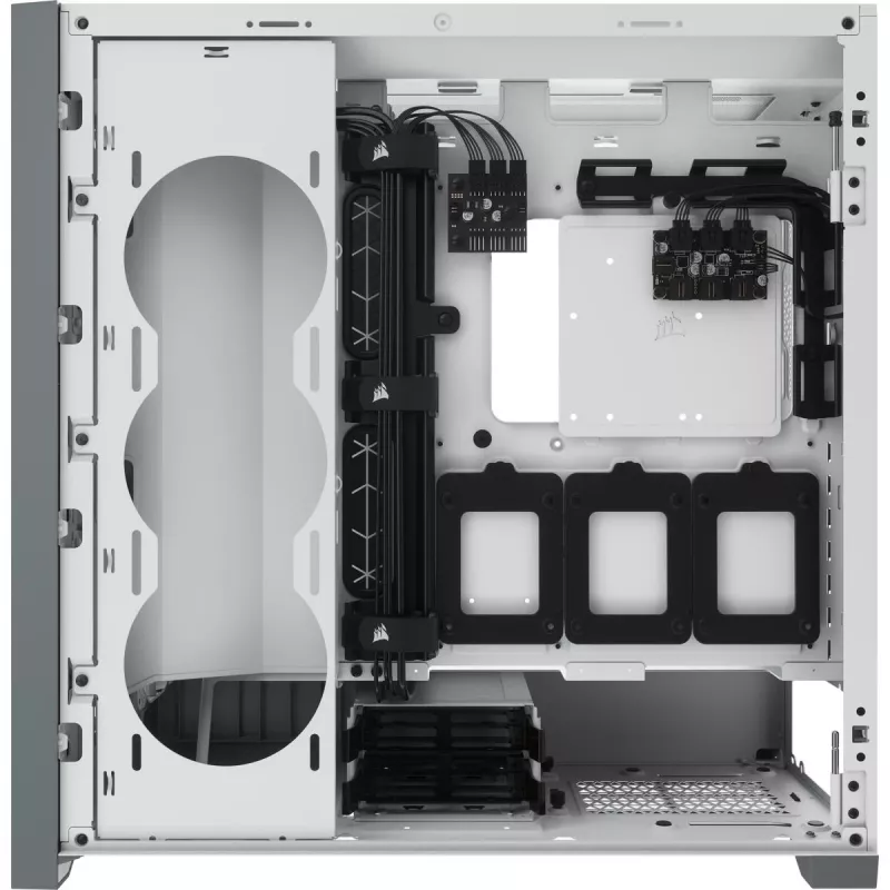 CORSAIR iCUE 5000X RGB - vidutinis ATX korpusas su grūdintu stiklu - baltas