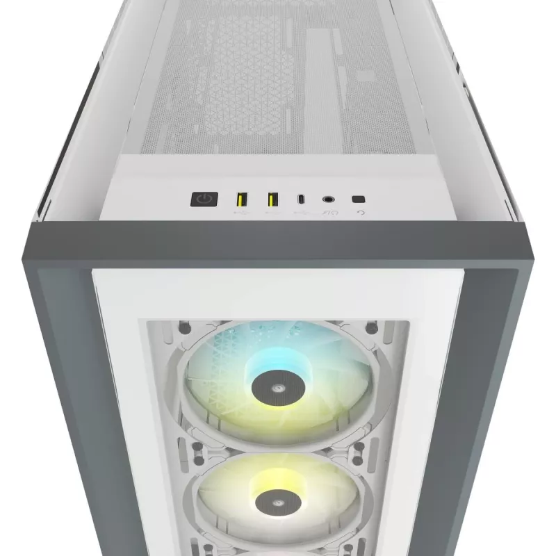 CORSAIR iCUE 5000X RGB - vidutinis ATX korpusas su grūdintu stiklu - baltas