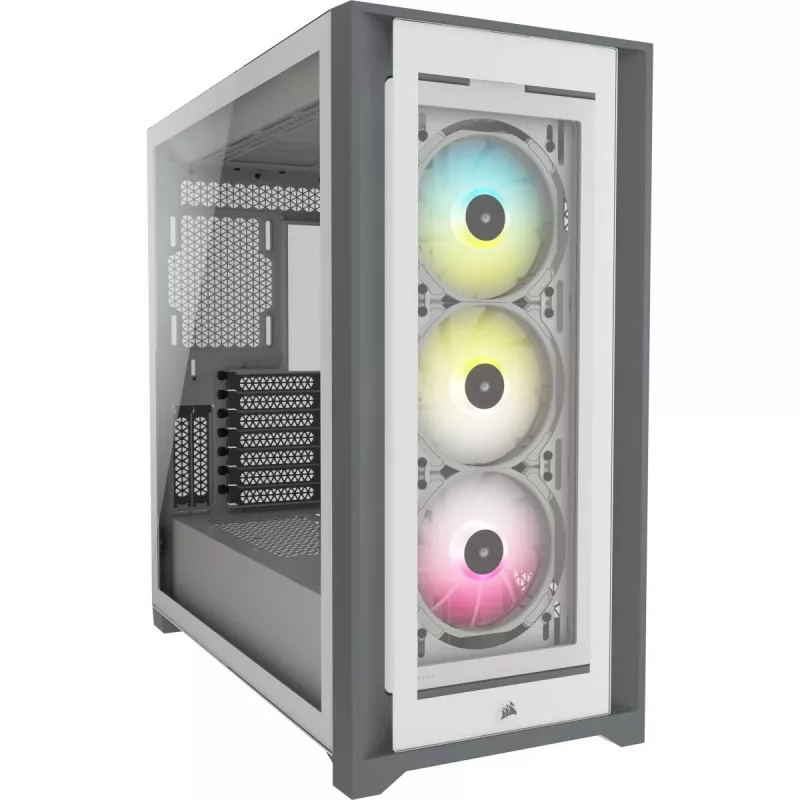 CORSAIR iCUE 5000X RGB - vidutinis ATX korpusas su grūdintu stiklu - baltas