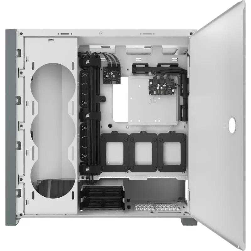 CORSAIR iCUE 5000X RGB - vidutinis ATX korpusas su grūdintu stiklu - baltas