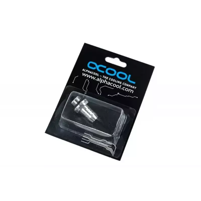 Alphacool HF 17092 chromuota tiesi FatBoy jungtis, G1/4 išorinis sriegis, 10 mm vidinio skersmens žarnai, su O žiedu