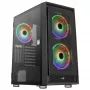 AeroCool Graphite v3 (Graphite-G-BK-v3) ACCM-PB24133.11 juodas Midi Tower korpusas, ATX/MicroATX/Mini-ITX, šonas iš grūdinto stiklo, be maitinimo bloko