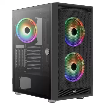 Aerocool GRAPHITEV3 kompiuterio korpusas, 3 ARGB 14 cm ventiliatoriai