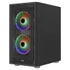 AeroCool Graphite v3 (Graphite-G-BK-v3) ACCM-PB24133.11 juodas Midi Tower korpusas, ATX/MicroATX/Mini-ITX, šonas iš grūdinto stiklo, be maitinimo bloko