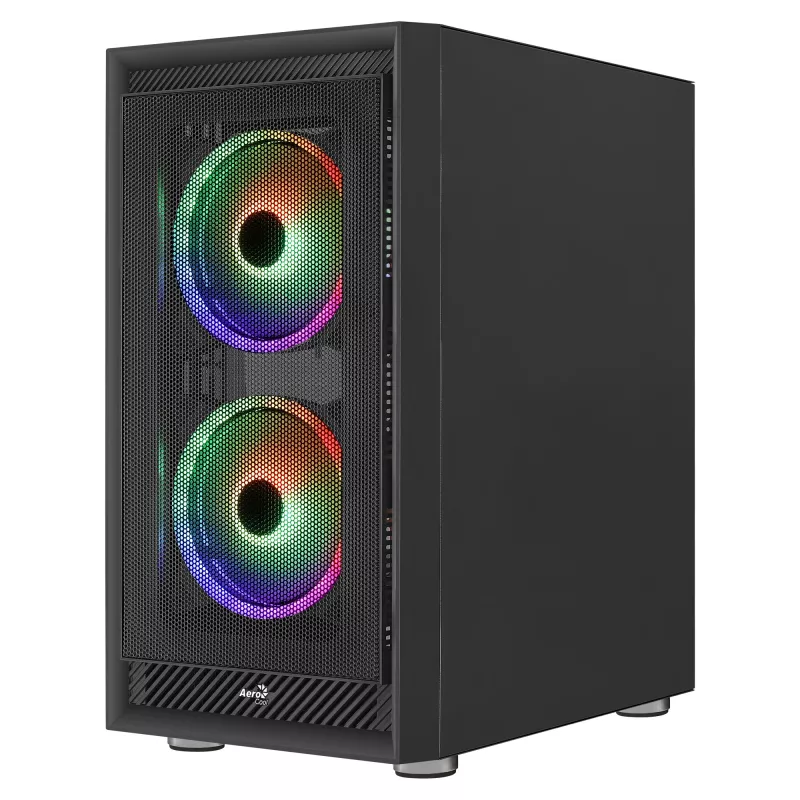 AeroCool Graphite v3 (Graphite-G-BK-v3) ACCM-PB24133.11 juodas Midi Tower korpusas, ATX/MicroATX/Mini-ITX, šonas iš grūdinto stiklo, be maitinimo bloko