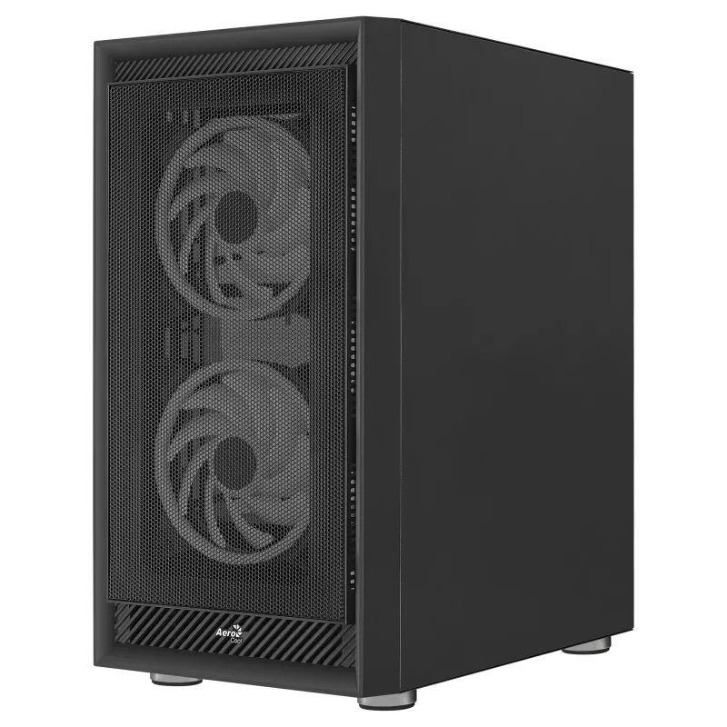 AeroCool Graphite v3 (Graphite-G-BK-v3) ACCM-PB24133.11 juodas Midi Tower korpusas, ATX/MicroATX/Mini-ITX, šonas iš grūdinto stiklo, be maitinimo bloko