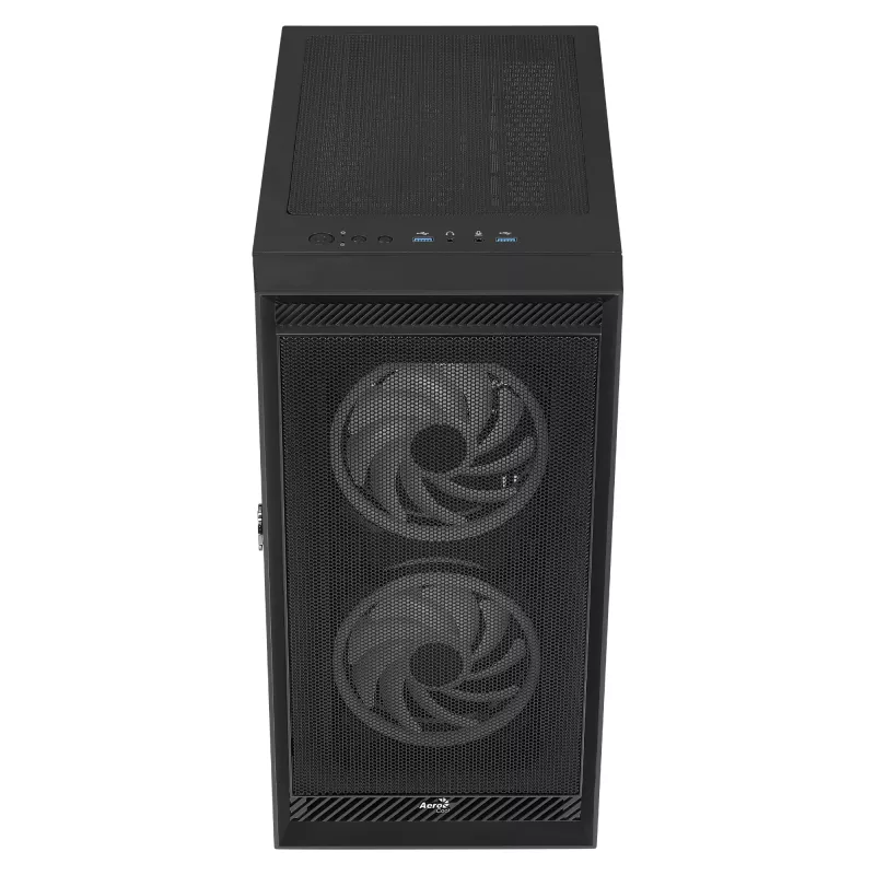 AeroCool Graphite v3 (Graphite-G-BK-v3) ACCM-PB24133.11 juodas Midi Tower korpusas, ATX/MicroATX/Mini-ITX, šonas iš grūdinto stiklo, be maitinimo bloko