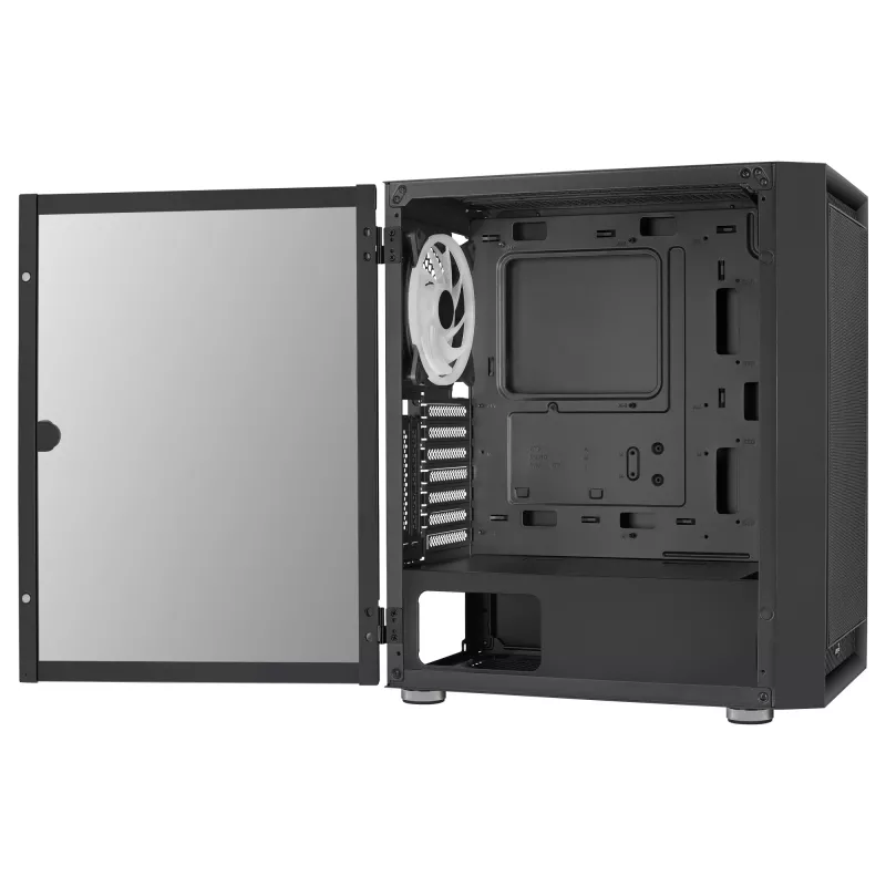 AeroCool Graphite v3 (Graphite-G-BK-v3) ACCM-PB24133.11 juodas Midi Tower korpusas, ATX/MicroATX/Mini-ITX, šonas iš grūdinto stiklo, be maitinimo bloko