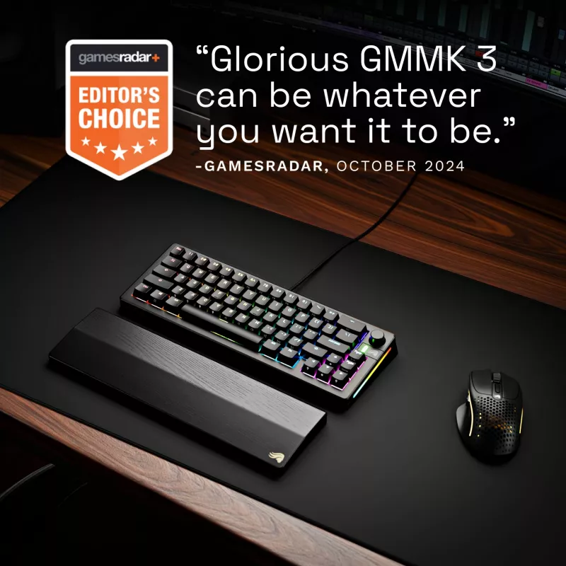 Mechaninė žaidimų klaviatūra GLORIOUS GMMK 3 65% Laidinis USB, QWERTY US, RGB, Juoda