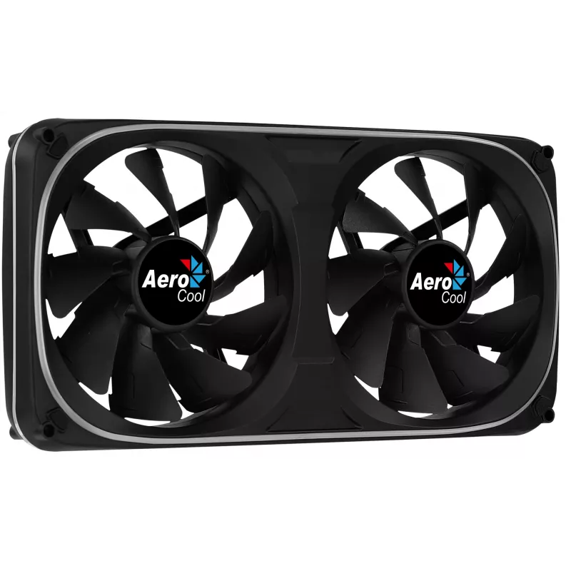 Aerocool ASTRO24 Dual Fan 12 cm ARGB LED antivibracinis juodas