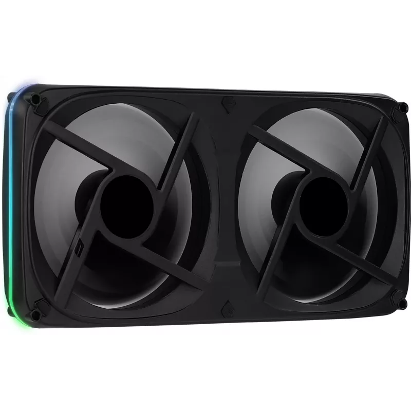 Aerocool ASTRO24 Dual Fan 12 cm ARGB LED antivibracinis juodas