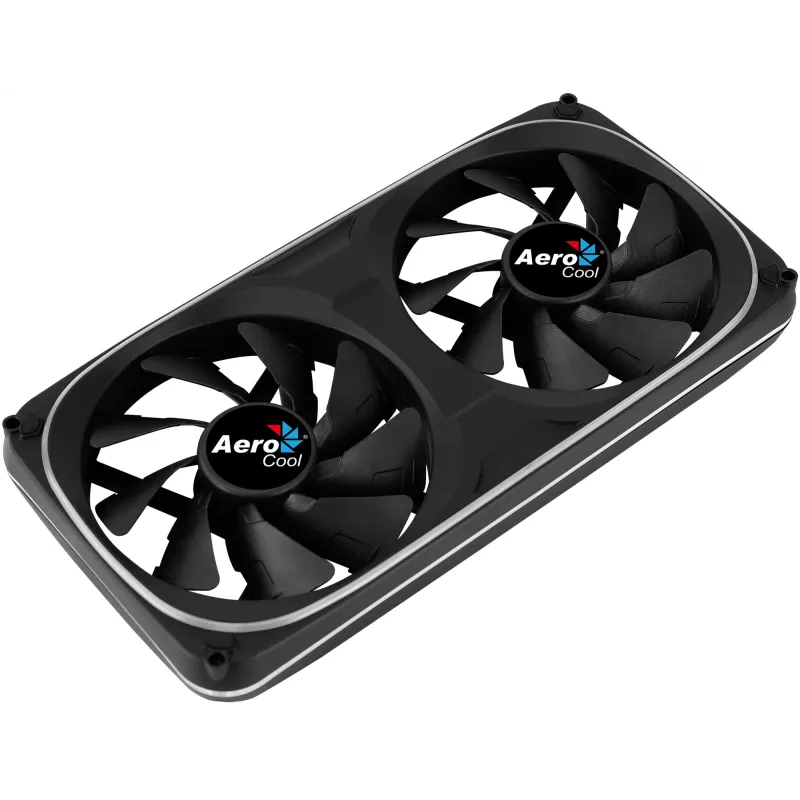 Aerocool ASTRO24 Dual Fan 12 cm ARGB LED antivibracinis juodas