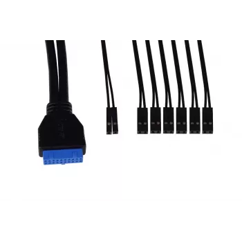 Alphacool I/O ES skydelis su laidų rinkiniu ir USB 3.0, 25057, juodas
