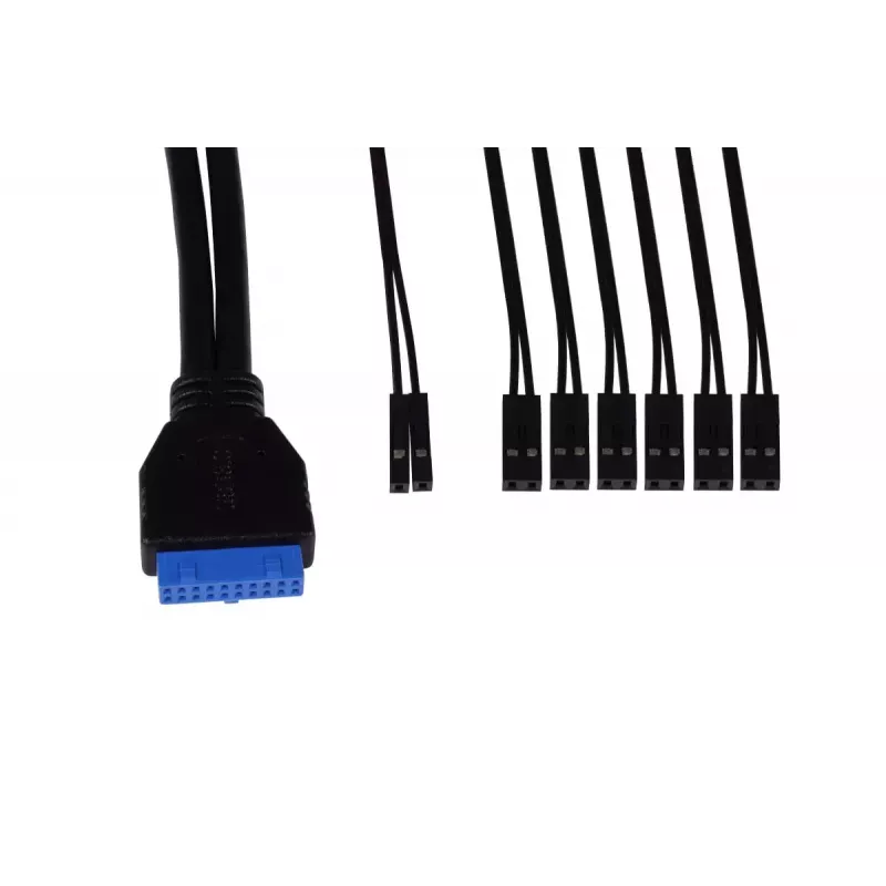 Alphacool I/O ES skydelis su laidų rinkiniu ir USB 3.0, 25057, juodas