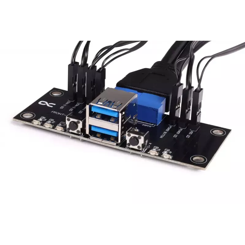 Alphacool I/O ES skydelis su laidų rinkiniu ir USB 3.0, 25057, juodas