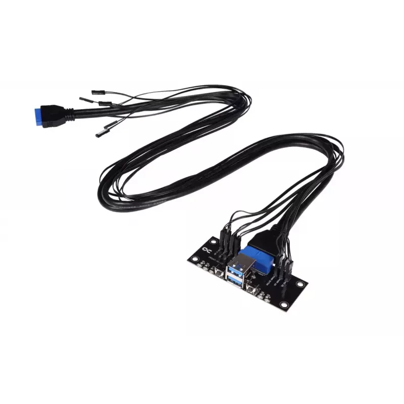 Alphacool I/O ES skydelis su laidų rinkiniu ir USB 3.0, 25057, juodas