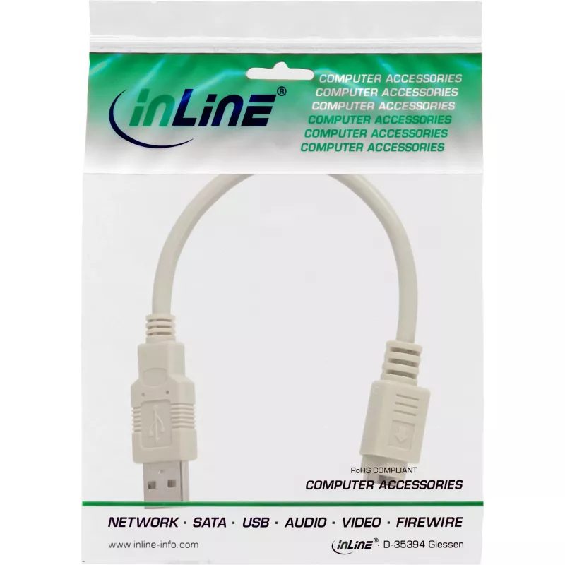 USB adapterio laidas USB A tipas kištukas / PS/2 lizdas InLine 33102