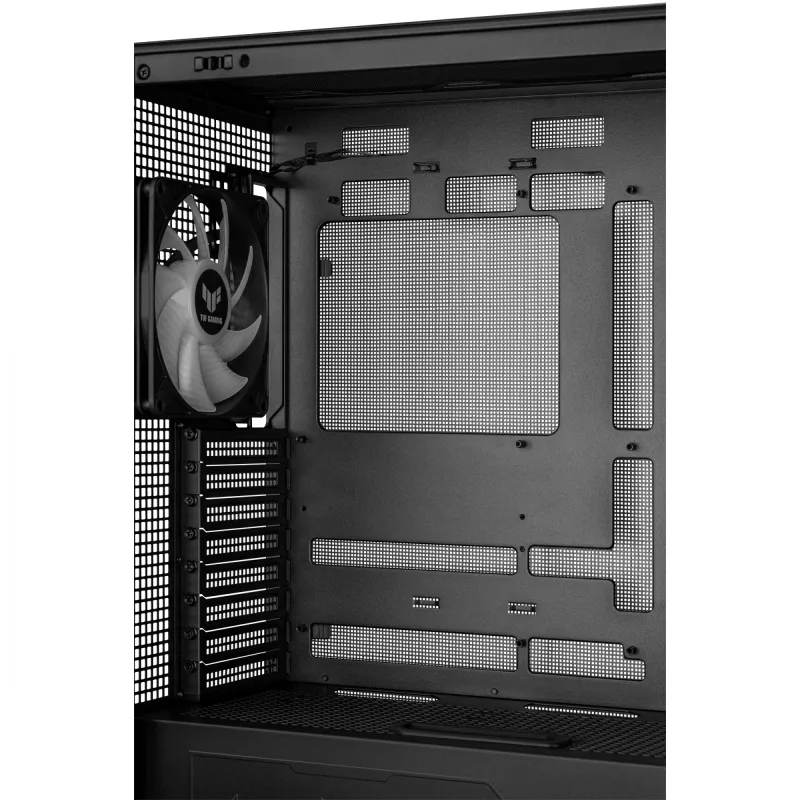 PC korpusas ASUS TUF Gaming GT302 ARGB Midi Tower Juodas — Grūdintas stiklas, 3x140mm priekyje + 1x140mm gale, USB-C