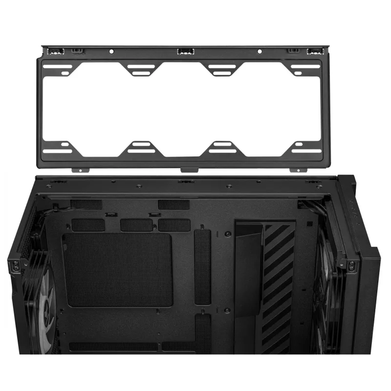 PC korpusas ASUS TUF Gaming GT302 ARGB Midi Tower Juodas — Grūdintas stiklas, 3x140mm priekyje + 1x140mm gale, USB-C
