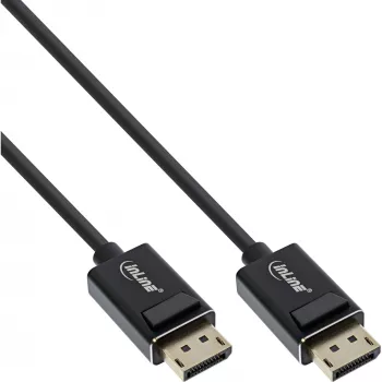 InLine DisplayPort 2.0 laidas, 8K4K UHBR, juodas, paauksuoti kontaktai, 3 m