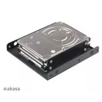 Adapteris 3,5 inch → 2×2,5 inch diskams Akasa AK-HDA-11 su SATA laidais