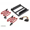 Adapteris 3,5 inch → 2×2,5 inch diskams Akasa AK-HDA-11 su SATA laidais