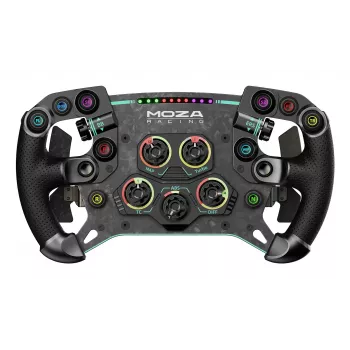 Moza Racing GS V2P Vairas, laidinis ir belaidis, juodas, anglies pluošto kompozitas, oda, mikropluoštas, greitas atjungimas, baterija