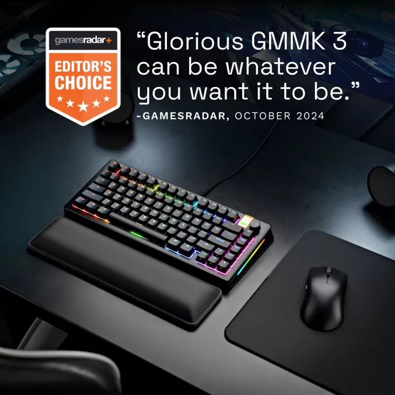 Mechaninė žaidimų klaviatūra GLORIOUS GMMK 3 PRO HE 75% Wired USB, QWERTY, RGB, Juoda