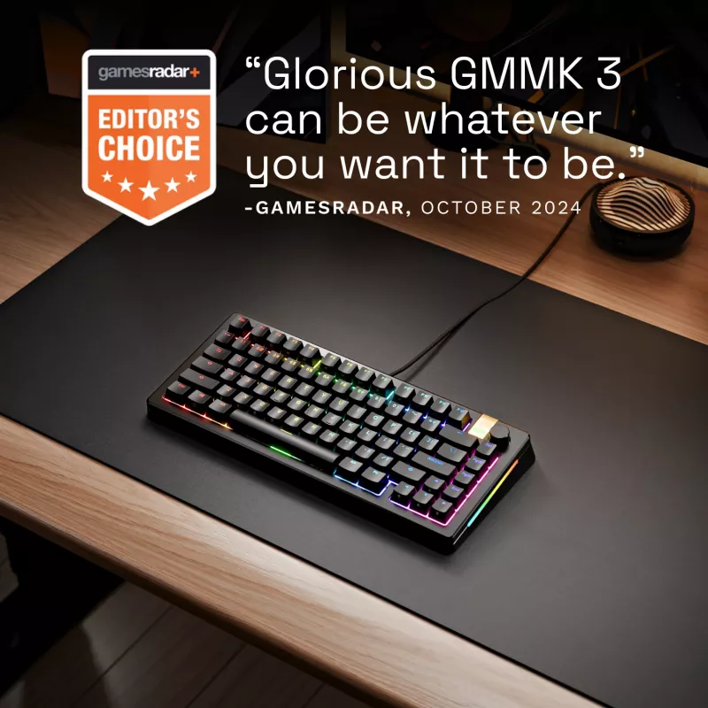 Mechaninė žaidimų klaviatūra GLORIOUS GMMK 3 PRO HE 75% Wired USB, QWERTY, RGB, Juoda