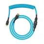 Suvyniotas USB laidas GLORIOUS GMMK Electric Blue – atjungiamas klaviatūros laidas su stačiakampėmis jungtimis