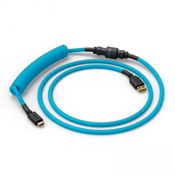 Suvyniotas USB laidas GLORIOUS GMMK Electric Blue – atjungiamas klaviatūros laidas su stačiakampėmis jungtimis
