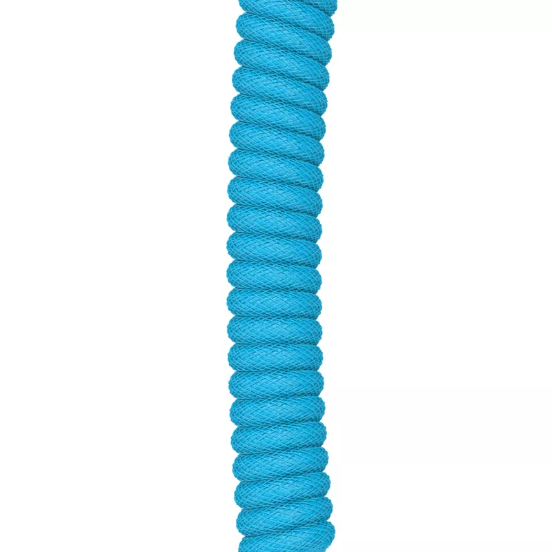 Suvyniotas USB laidas GLORIOUS GMMK Electric Blue – atjungiamas klaviatūros laidas su stačiakampėmis jungtimis