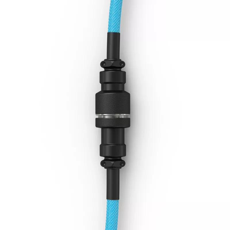 Suvyniotas USB laidas GLORIOUS GMMK Electric Blue – atjungiamas klaviatūros laidas su stačiakampėmis jungtimis