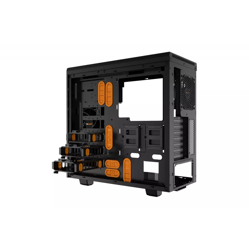 be quiet Pure Base 600 Window Midi bokštas Juodas, Oranžinis