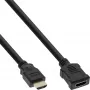InLine HDMI 1.3 kabelis, High Speed, M/F, juodas, auksuoti kontaktai, 1 m