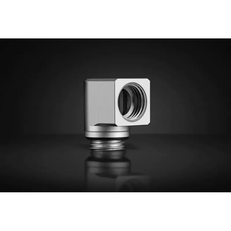 EK-Quantum Torque Micro Rotary 90° adapteris, žalvarinis, satino sidabro/titano apdaila, 20,8 mm aukštis, 16,5 mm skersmuo