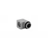EK-Quantum Torque Micro Rotary 90° adapteris, žalvarinis, satino sidabro/titano apdaila, 20,8 mm aukštis, 16,5 mm skersmuo
