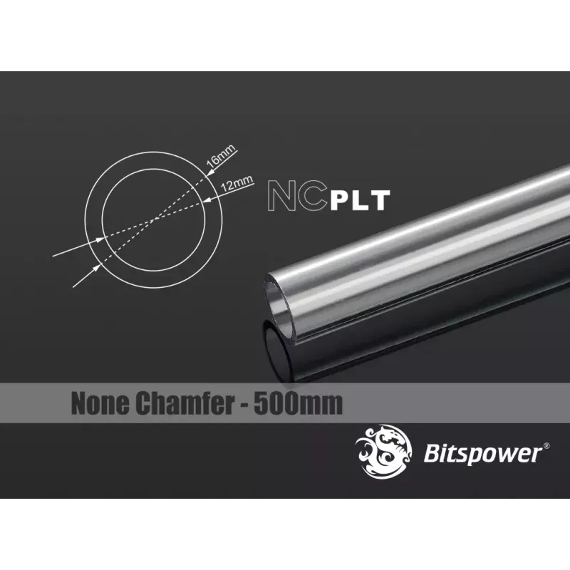 Bitspower BP-NCPLT16-L500 None Chamfer PETG jungiamasis vamzdelis, 16/12 mm, 50 cm, permatomas