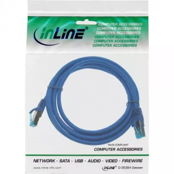 InLine Patch laidas S/FTP PiMF Cat.6A halogen-free 500MHz mėlynas 1,5m