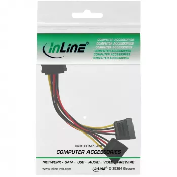 InLine SATA Y-Power laidas SATA moteriškas / 2x SATA vyriškas 0,15 m