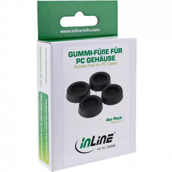 InLine guminės kojelės PC ir serverių korpusams 4 vnt. juodos
