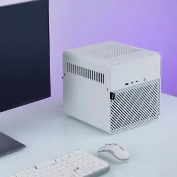 Korpusas Jonsbo N2 Cube White SFX 120mm ventiliatoriai 2.5 3.5 HDD
