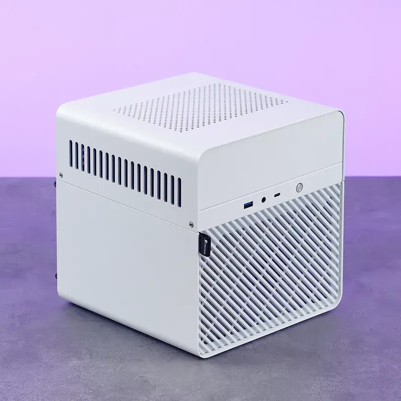 Korpusas Jonsbo N2 Cube White SFX 120mm ventiliatoriai 2.5 3.5 HDD