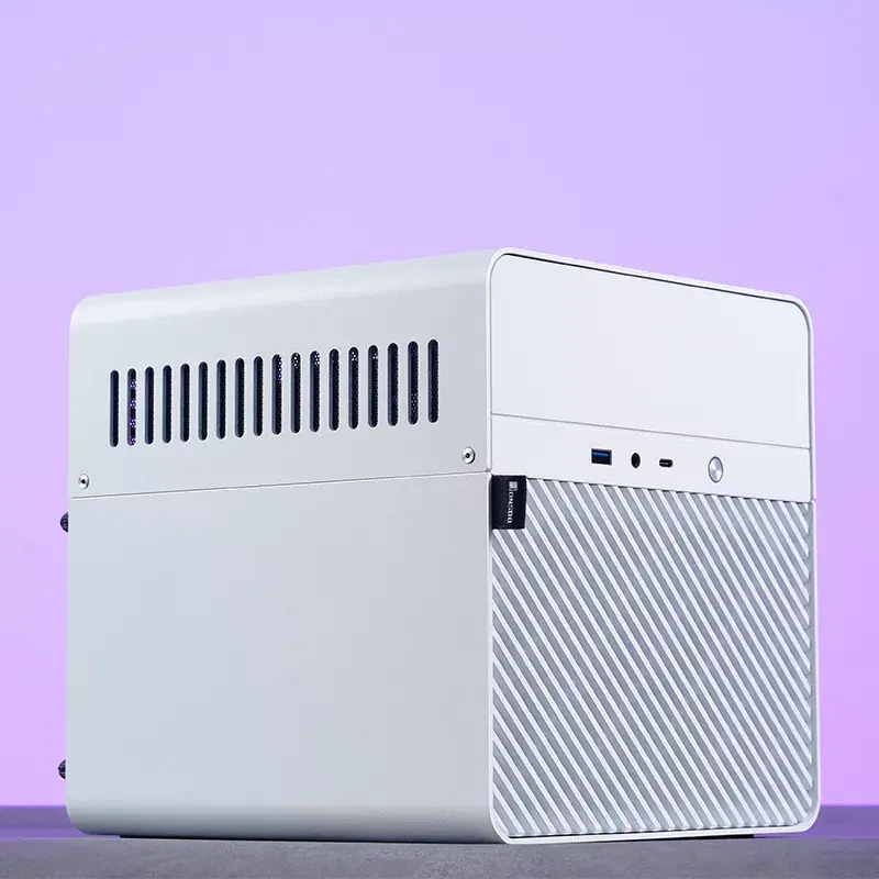 Korpusas Jonsbo N2 Cube White SFX 120mm ventiliatoriai 2.5 3.5 HDD