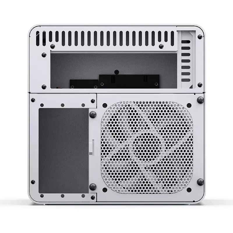 Korpusas Jonsbo N2 Cube White SFX 120mm ventiliatoriai 2.5 3.5 HDD