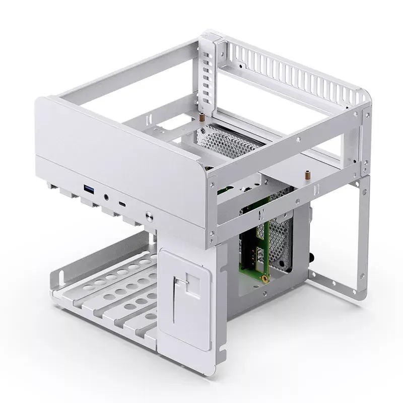 Korpusas Jonsbo N2 Cube White SFX 120mm ventiliatoriai 2.5 3.5 HDD